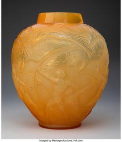 79106&colon; René Lalique  Archers Vase&comma; circa 1921 Buttersc