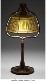 79015&colon; Tiffany Studios Linenfold Table Lamp&comma; circa 1910