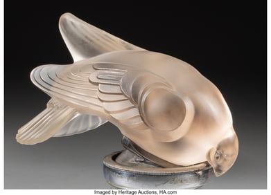 79119&colon; Sabino Art Glass Ramier Car Mascot&comma; circa 1930 C