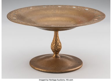 79022&colon; Tiffany Studios Abalone Compote&comma; 1920-1928 Bronz