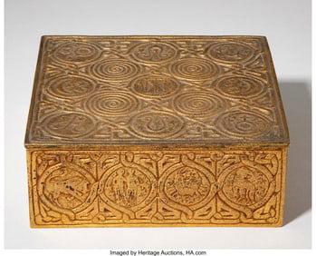 79025&colon; Tiffany Studios Zodiac Cigar Box&comma; circa 1910 Gil
