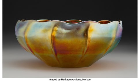 79031&colon; Tiffany Studios Bowl&comma; circa 1910 Favrile glass 3