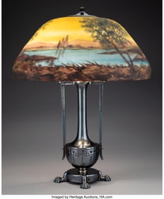 79034&colon; Moe Bridges Co&period;  Landscape Lamp&comma; circa 1920 Reve
