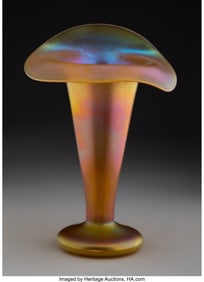 79035&colon; Quezal Jack-in-the-Pulpit Vase&comma; circa 1905 Iride