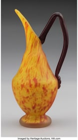 79138&colon; Schneider Glassworks Ewer&comma; 1922-1924 Mottled gla