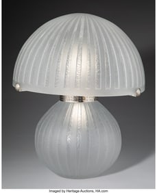 79140&colon; Daum Frères Table Lamp&comma; circa 1930 Acid-etched 