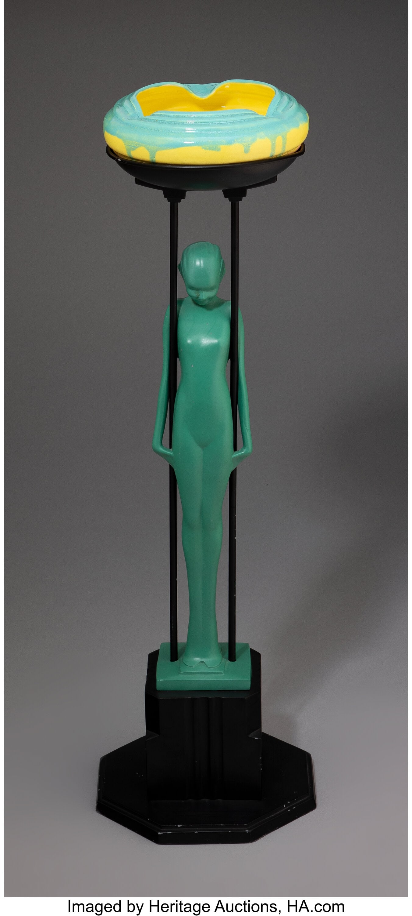 Frankart, Inc. Sarcophagus Girl Ashstand, circa (1 of 3)