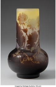 79058&colon; Gallé Floral Vase&comma; circa 1900 Cameo glass 6-1&sol;8