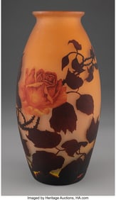 79062&colon; Muller Frères  Large Rose Vase&comma; circa 1915 Came