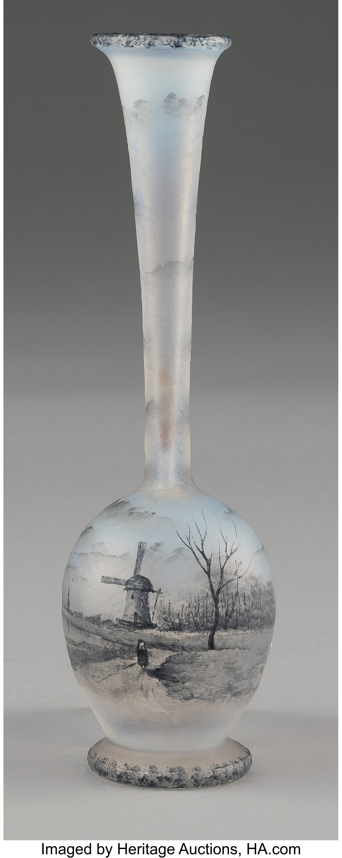 Daum Frères  Dutch Landscape Vase, circa 1898 A (1 of 3)