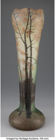 79067&colon; Legras & Cie Monumental Landscape Vase&comma; circa 19