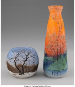 79070&colon; Legras & Cie  Two Vases&comma; circa 1900 Acid-etched 