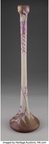 79071&colon; Legras & Cie Tall Floral Vase&comma; circa 1900 Acid-e