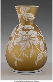 79075&colon; Thomas Webb and Sons Floral Vase&comma; late 19th cent
