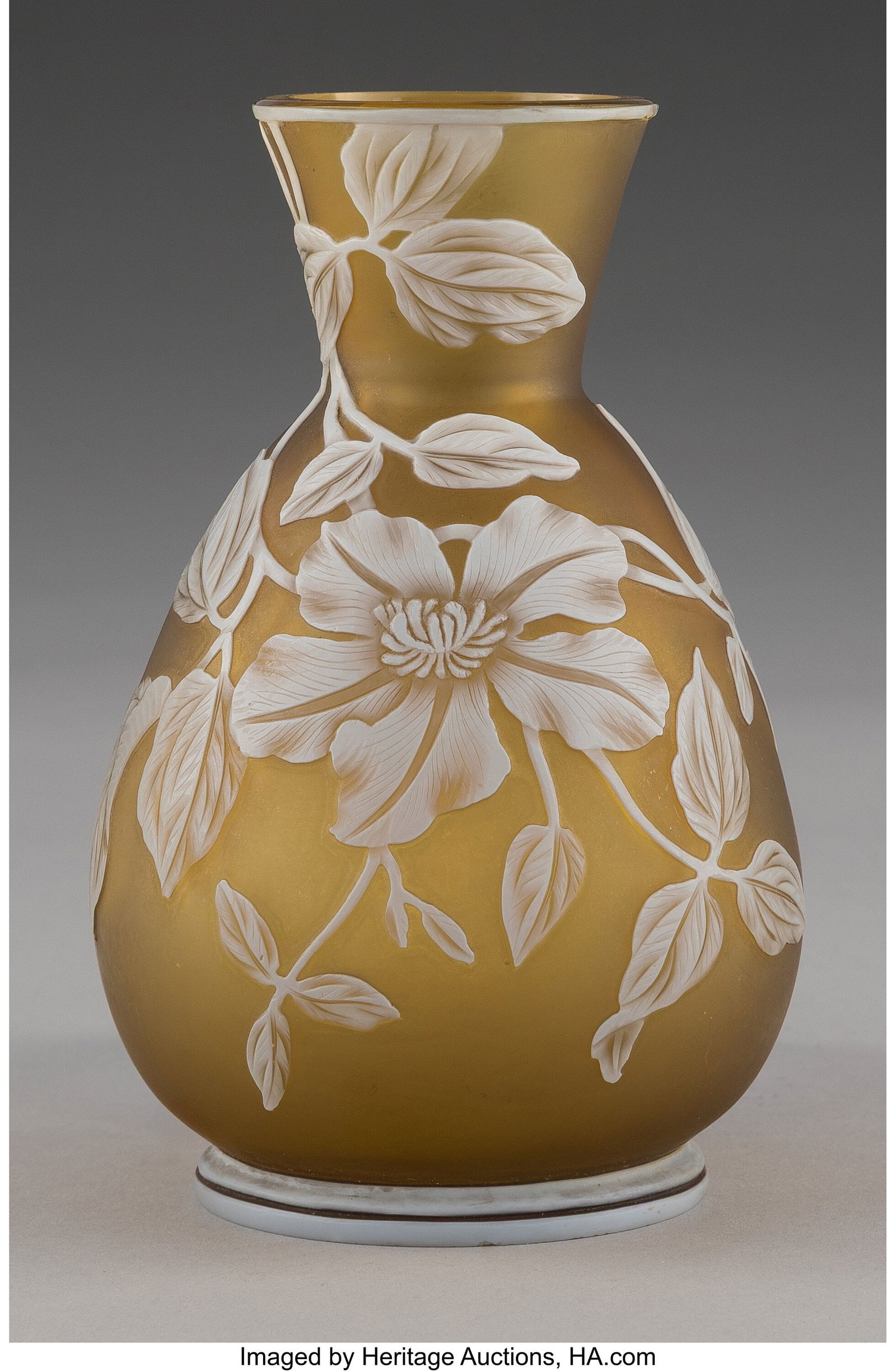 Thomas Webb and Sons Floral Vase, late 19th cent: Thomas Webb and Sons Floral Vase, late 19th century Cameo glass 5 inches (12.7 cm) Marks: THOS. WEBB & SONS, CAMEO HID03101062020 © 2024 Heritage Auc