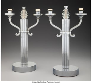 79177&colon; Chase Brass & Copper Co&period;  Pair of Two-Light Cand