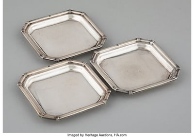 67010: Jean Puiforcat Three BUtter Pats France, early 20th ce