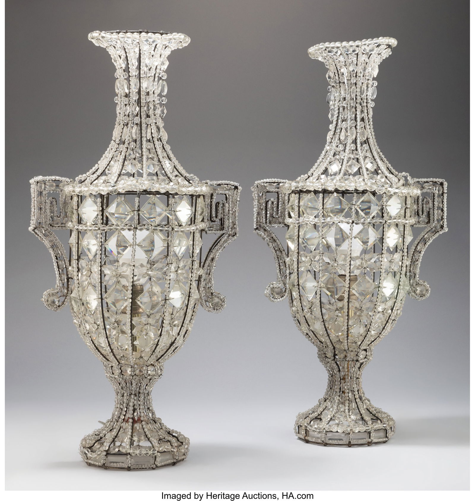 Italian A Pair of Urn-Form Table Lamps, circa 19 (1 of 3)