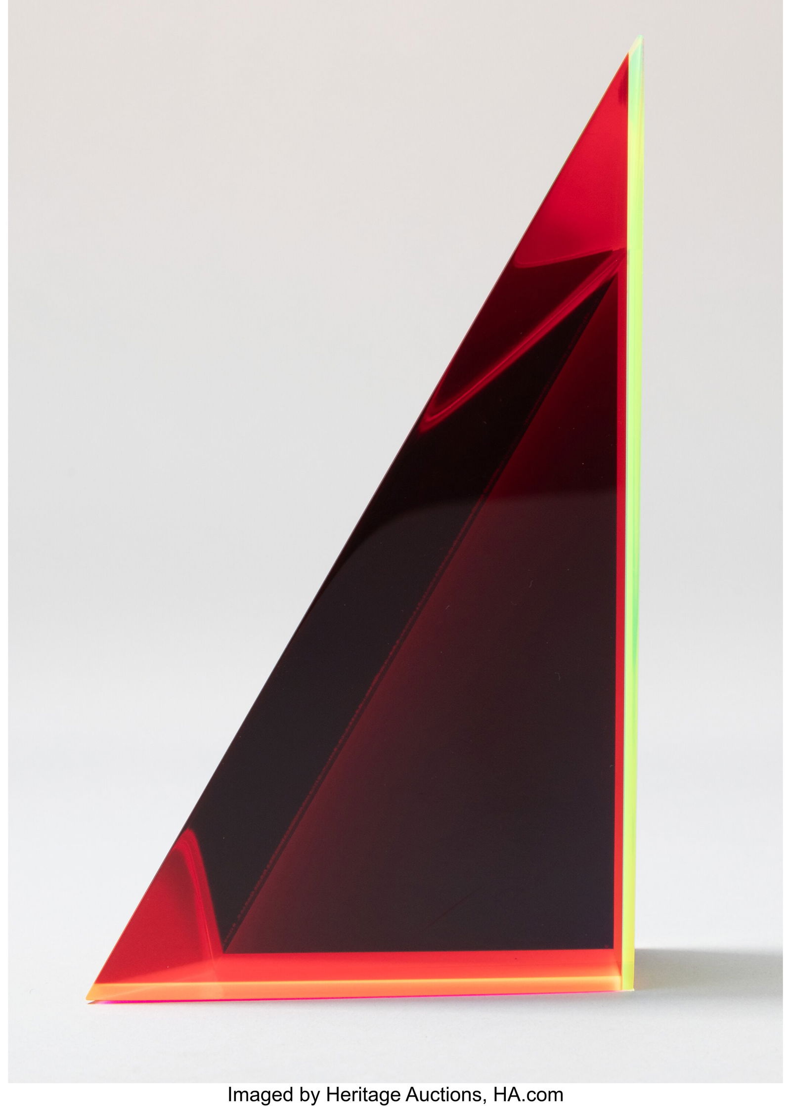 Vasa Velizar Mihich Triangle 1999 Laminated an: Vasa Velizar Mihich Triangle 1999 Laminated and polished acrylic 6-3/4 x 3-7/8 x 1-1/2 inches (17.1 x 9.8 x 3.8 cm) Incised to lower edge: Vasa ©1