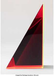67087: Vasa Velizar Mihich Triangle 1999 Laminated an: Vasa Velizar Mihich Triangle 1999 Laminated and polished acrylic 6-3/4 x 3-7/8 x 1-1/2 inches (17.1 x 9.8 x 3.8 cm) Incised to lower edge: Vasa ©1