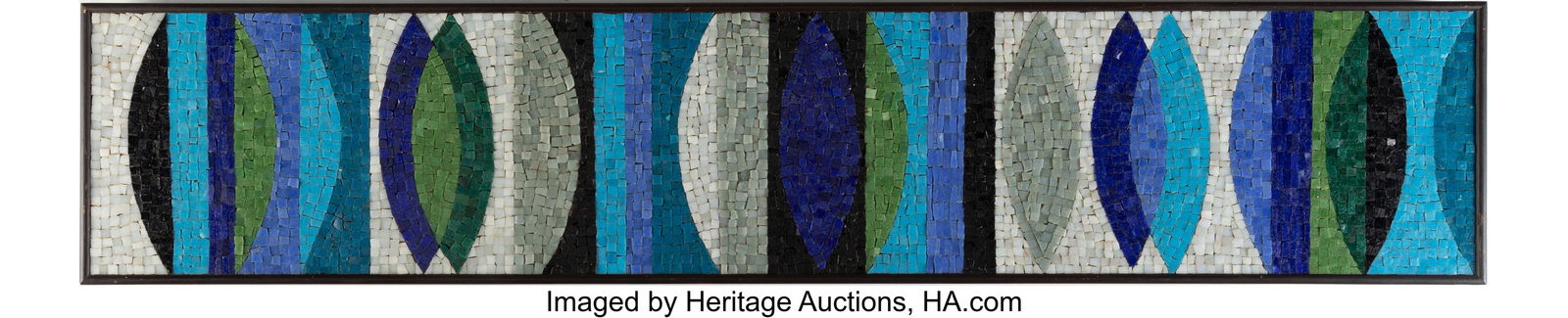 Evelyn Ackerman Ellipses Mosaic ERA Industries: Evelyn Ackerman Ellipses Mosaic ERA Industries USA, circa 1958 Glass tile, Masonite, lacquered wood 60-1/4 x 12-3/4 inches (153.0 x 32.4 cm) LITERATUR