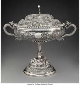 74001&colon; A Chinese Export Silver Covered Two-Handled Stan