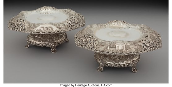 74100&colon; A Pair of S&period; Kirk & Son Co&period; Chased Repoussé Sil