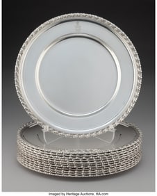 74199&colon; A Set of Twelve Tiffany & Co&period; Silver Plates&comma; New