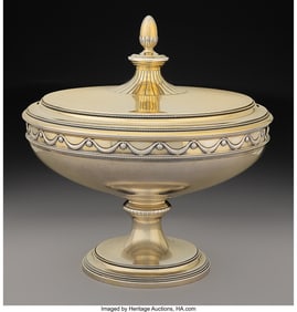 74200&colon; A Tiffany & Co&period; Gilt Silver Covered Standing Bow