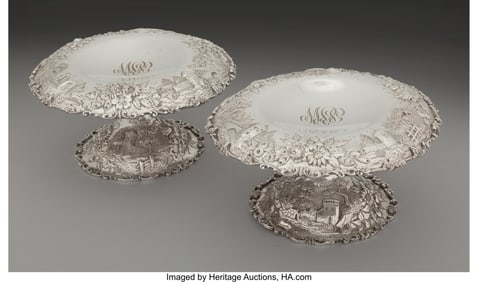 74102&colon; A Pair of S&period; Kirk & Son Co&period; Chased Repoussé Sil