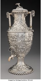 74104&colon; An S&period; Kirk & Son Silver Landscape Hot Water Urn&comma;