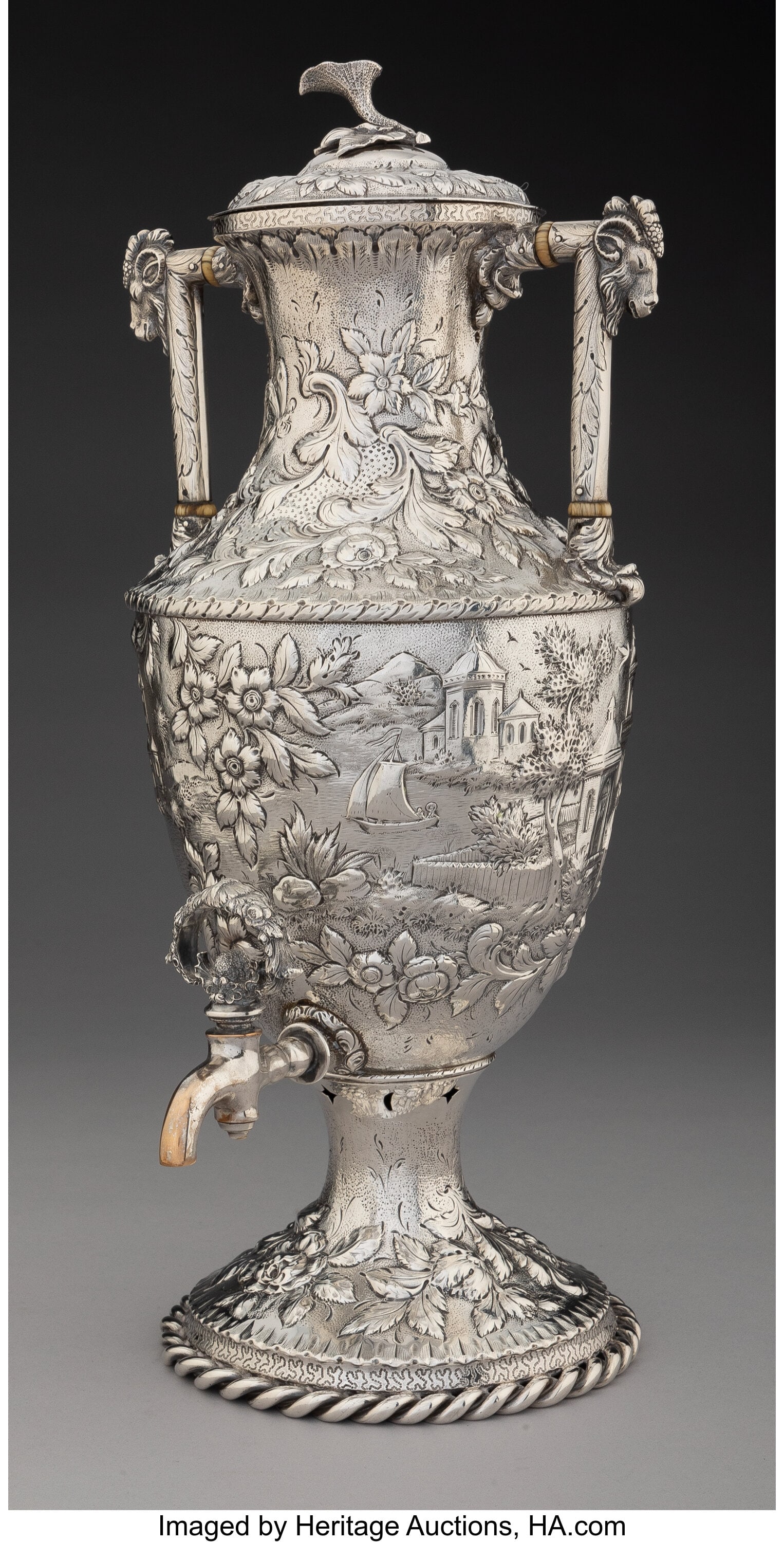 An S. Kirk & Son Silver Landscape Hot Water Urn, (1 of 6)
