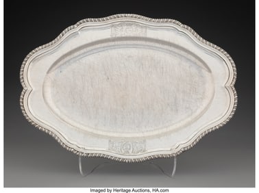 74004&colon; A Paul Storr Silver Oval Meat Serving Platter&comma; L