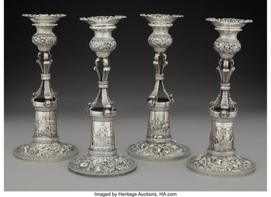74107&colon; A Set of Four S&period; Kirk & Son Co&period; Silver Landscape