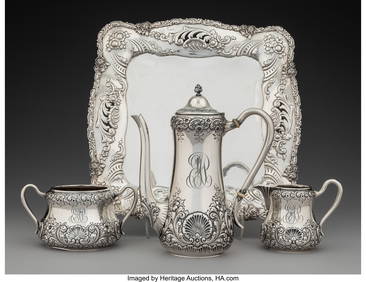 74114: A Theodore B. Starr Partial Gilt Silver Coffee S (1 of 5)