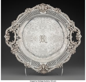 74116&colon; A Black&comma; Starr & Frost Reticulated Silver Salver