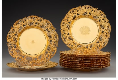 74117&colon; A Set of Twelve J&period;E&period; Caldwell & Co&period; Silver Retic