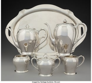 74212&colon; A Six-Piece Artcraft Silversmiths Co&period; Lotus Patt