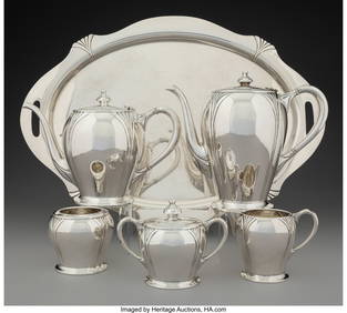 74212: A Six-Piece Artcraft Silversmiths Co. Lotus Patt (1 of 4)