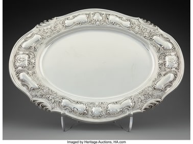 74121&colon; A Gorham Mfg&period; Co&period; Silver Tray&comma; Providence&comma; Rhode