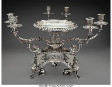 74015&colon; A Philip Cornman Silver Epergne for Rundell&comma; Bri