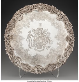 74018&colon; A William Pitts Silver Footed Salver&comma; London&comma; 18