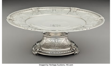 74130&colon; A Gorham Mfg&period; Co&period; Florenz Pattern Silver Tazza&comma; 