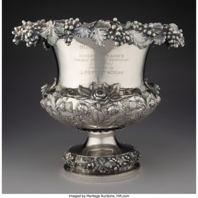 74021&colon; A Thomas Wimbush Chased Repoussé Silver Wine Co
