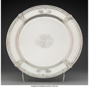 74132&colon; A Gorham Mfg&period; Co&period; Florenz Pattern Silver Platter