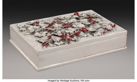 74027&colon; An A&period; Mazzucato Partial Gilt Silver Box with App