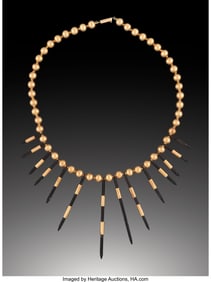 74228&colon; A William Spratling 18k Gold and Ebony Needle Ne