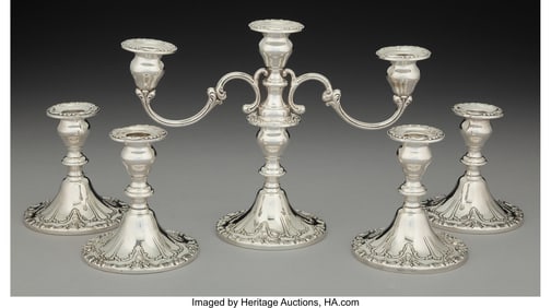 74148&colon; Five Gorham Mfg&period; Co&period; Chantilly Pattern Weighted 