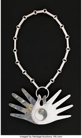 74232&colon; A William Spratling Silver and Malachite Double-