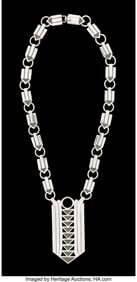 74235&colon; A William Spratling Silver and Malachite Arrow P